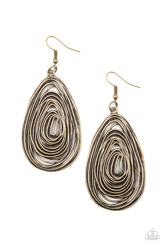 Rural Ripples - Brass - Paparazzi Earring Image