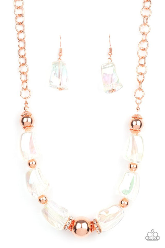Iridescently Ice Queen - Copper - Paparazzi Necklace Image