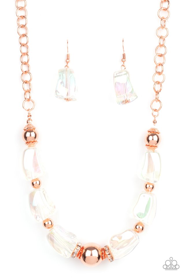 Iridescently Ice Queen - Copper - Paparazzi Necklace Image