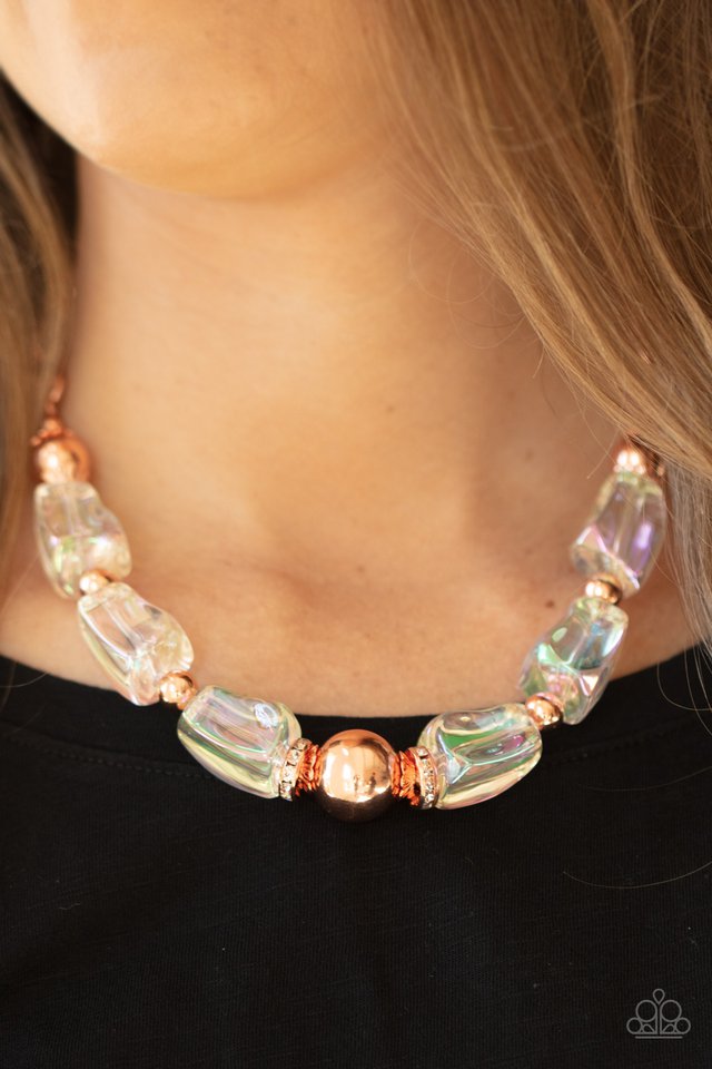 Iridescently Ice Queen - Copper - Paparazzi Necklace Image