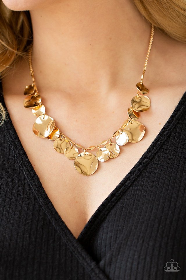 GLISTEN Closely - Gold - Paparazzi Necklace Image