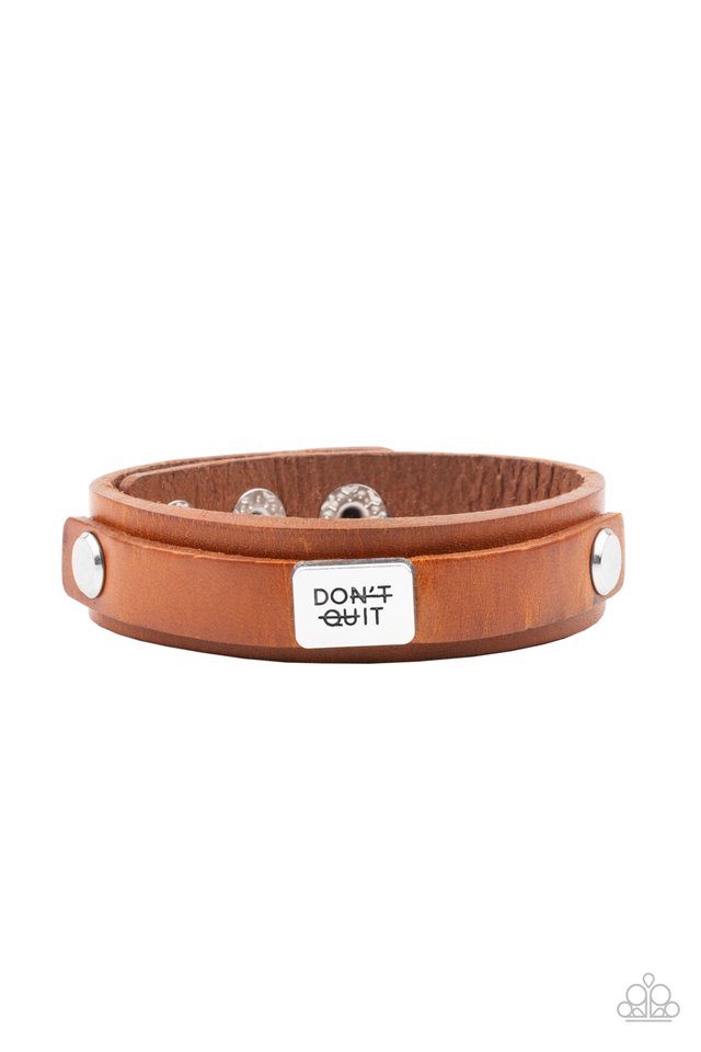 Dont Quit Now - Brown - Paparazzi Bracelet Image