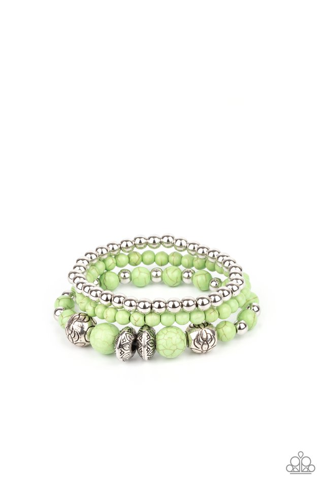 Desert Blossom - Green - Paparazzi Bracelet Image