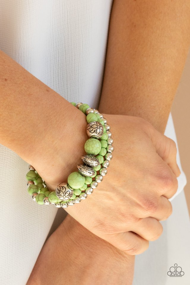 Desert Blossom - Green - Paparazzi Bracelet Image