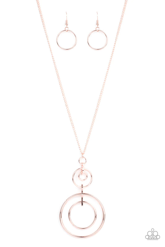 Paparazzi Necklace ~ The Inner Workings - Rose Gold
