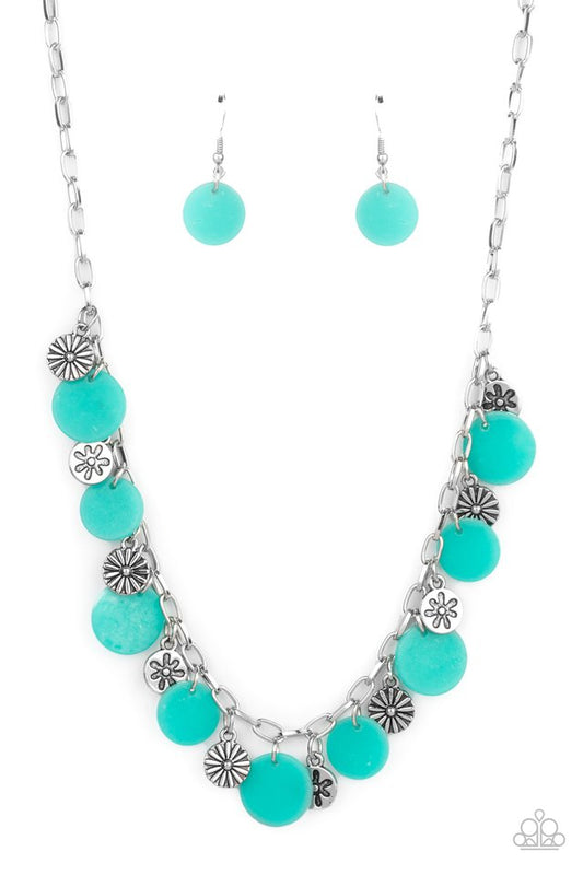 Flower Powered - Blue - Paparazzi Necklace Image