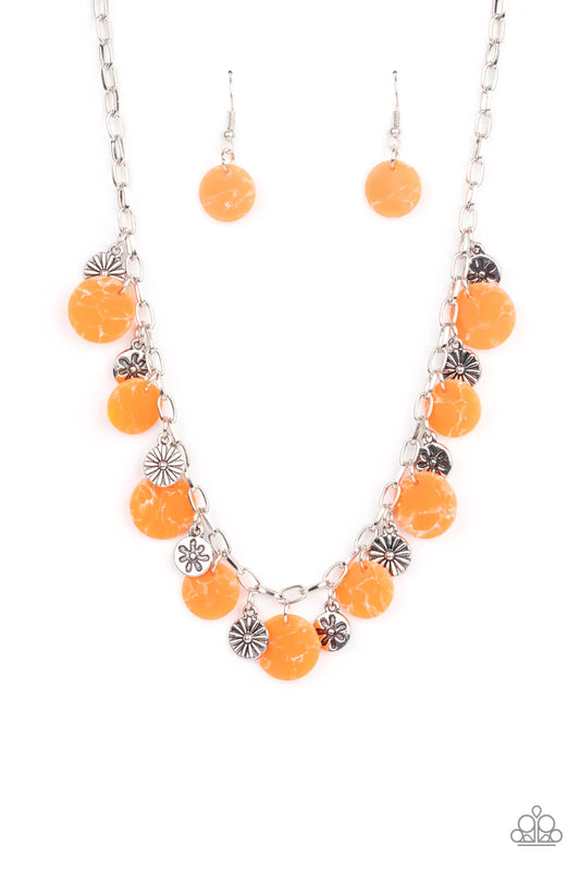 Paparazzi Necklace ~ Flower Powered - Orange