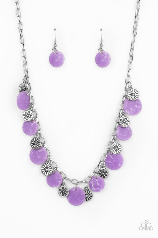 Flower Powered - Purple - Paparazzi Necklace Image