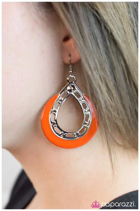 Paparazzi Earring ~ Cut It Out- Orange