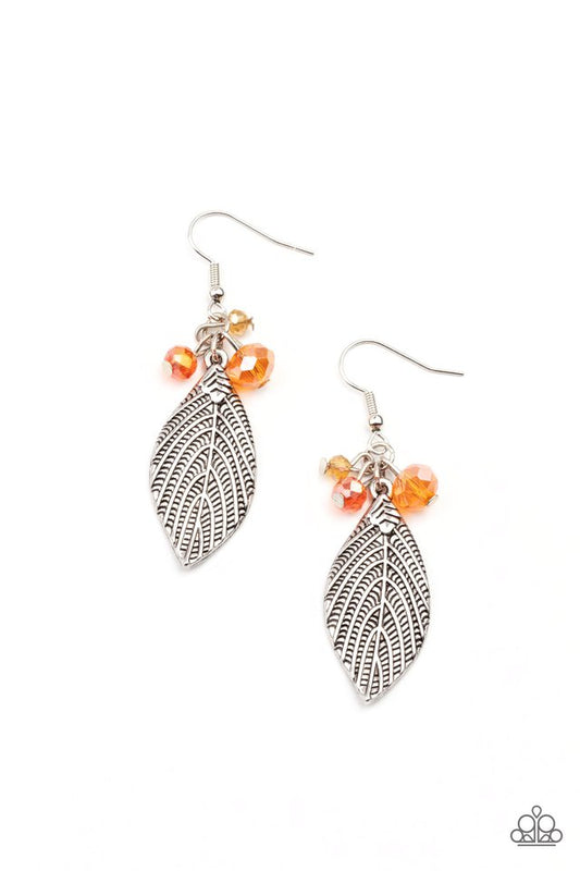 LEAF It To Fate - Orange - Paparazzi Earring Image