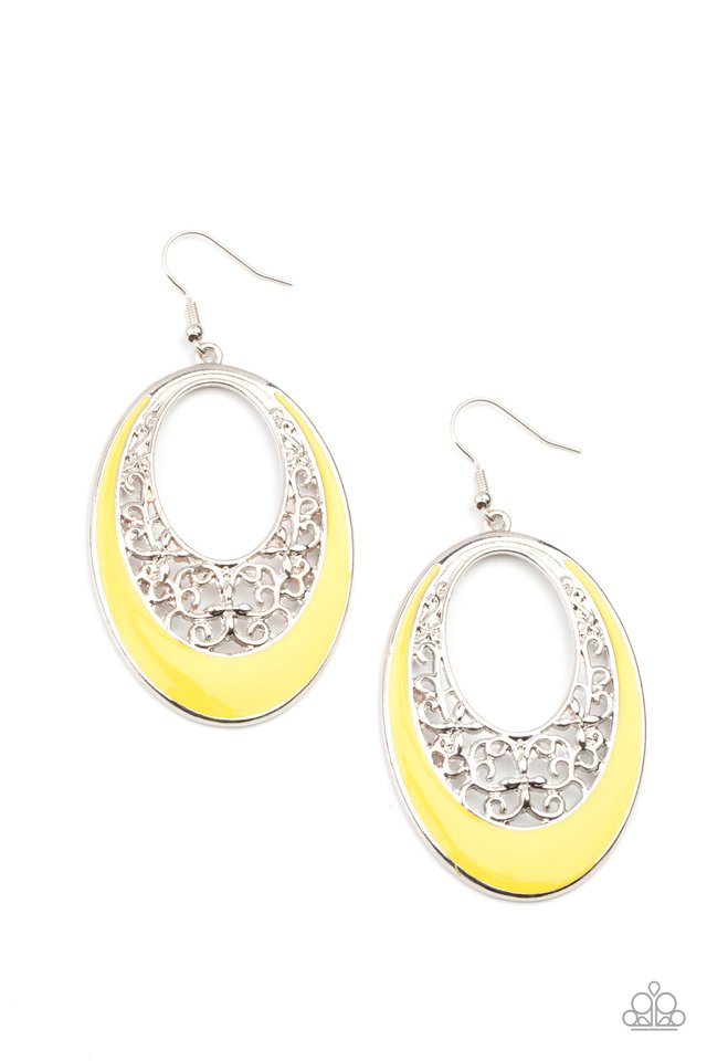 Orchard Bliss - Yellow - Paparazzi Earring Image