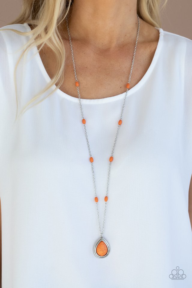 Go Tell It On The MESA - Orange - Paparazzi Necklace Image