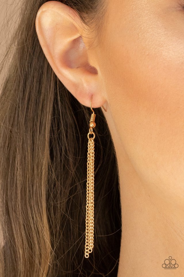 She Works HEART For The Money - Gold - Paparazzi Necklace Image