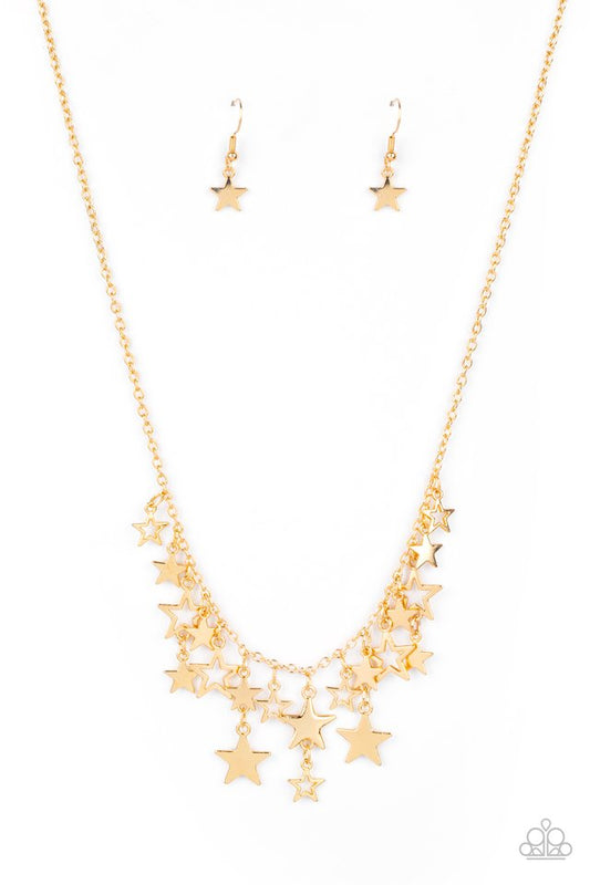 Stellar Stardom - Gold - Paparazzi Necklace Image