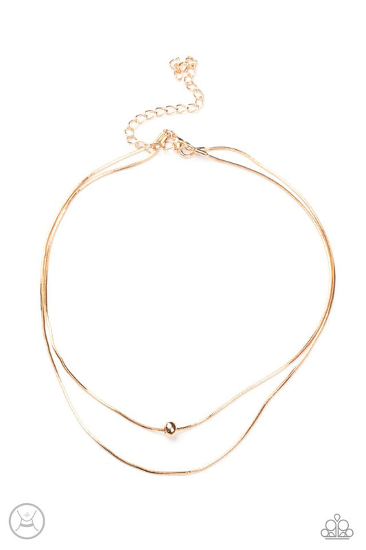 Super Slim - Gold - Paparazzi Necklace Image