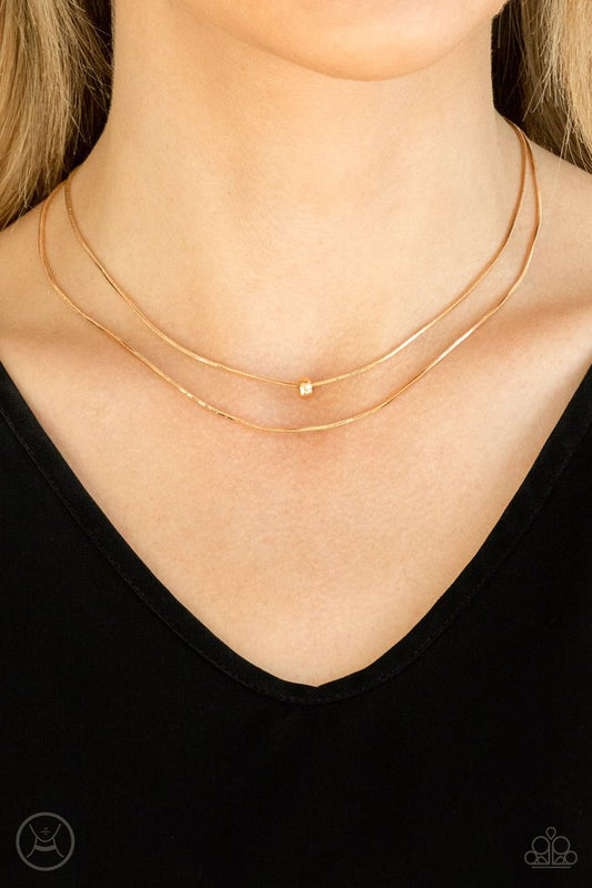 Super Slim - Gold - Paparazzi Necklace Image