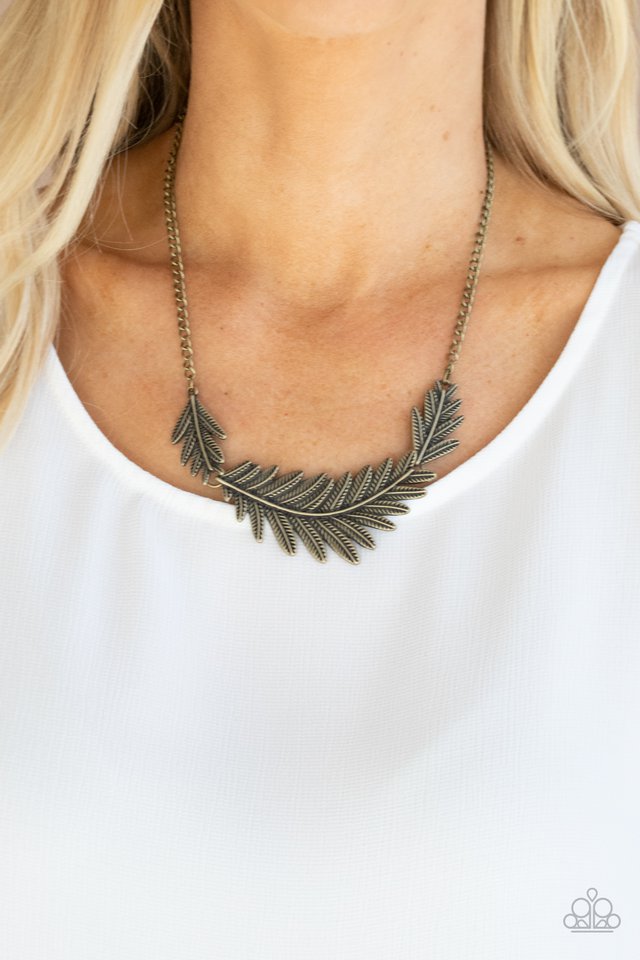 Queen of the QUILL - Brass - Paparazzi Necklace Image