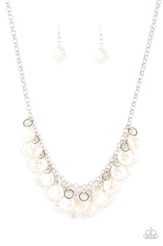 BEACHFRONT and Center - White - Paparazzi Necklace Image