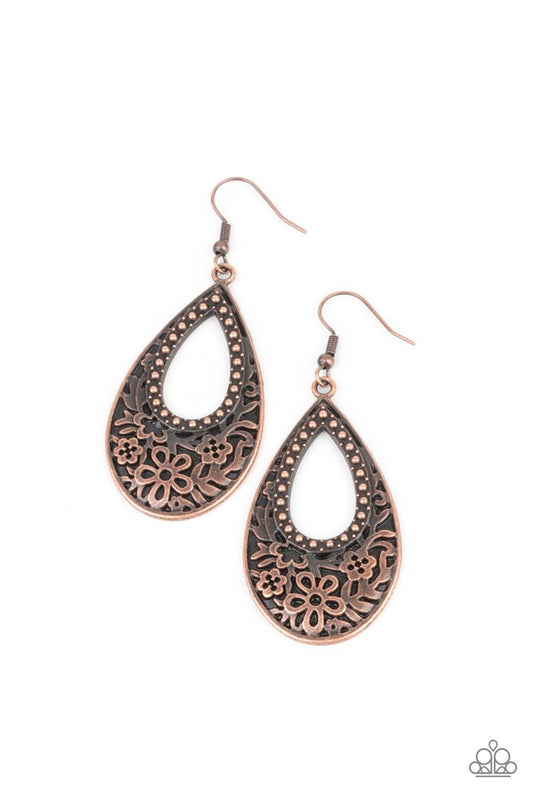 Organically Opulent - Copper - Paparazzi Earring Image