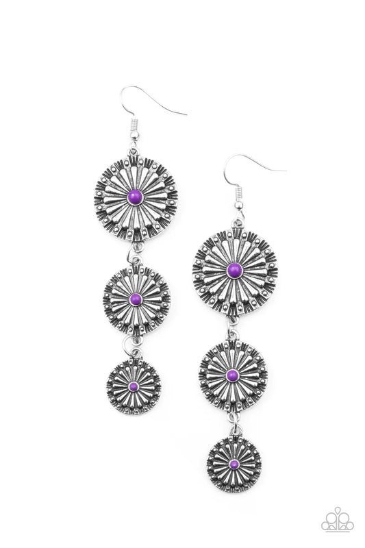 Paparazzi Earring ~ Festively Floral - Purple