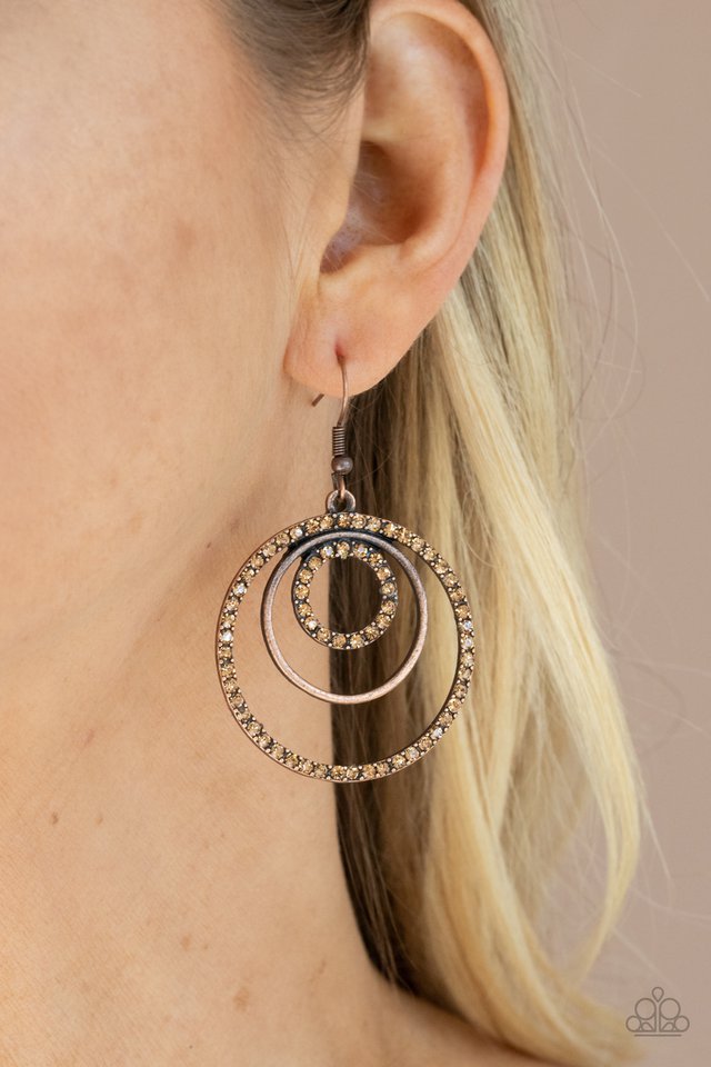 Bodaciously Bubbly - Copper - Paparazzi Earring Image