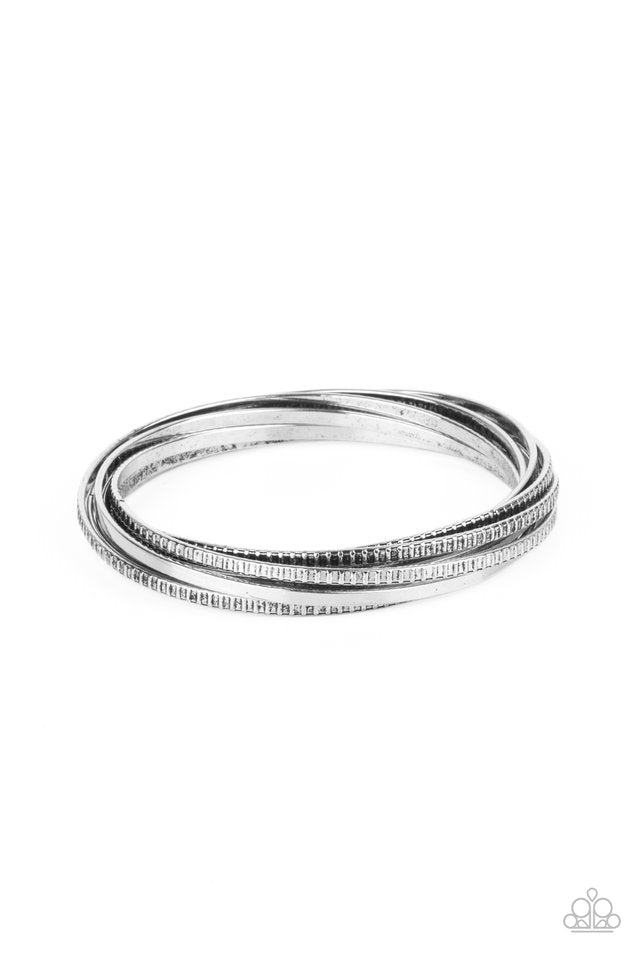 Trending in Tread - Silver - Paparazzi Bracelet Image