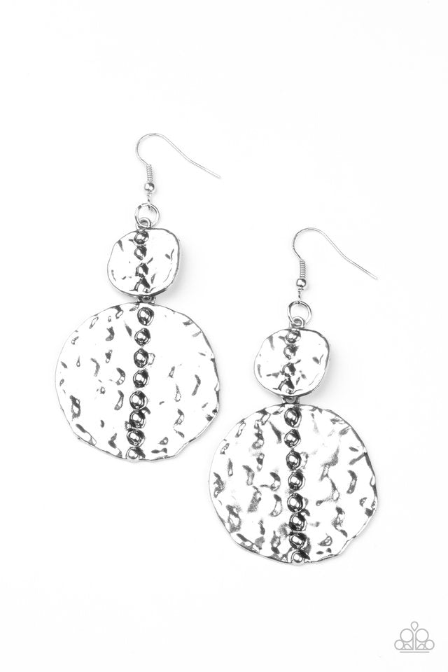 Metro Metalhead - Silver - Paparazzi Earring Image