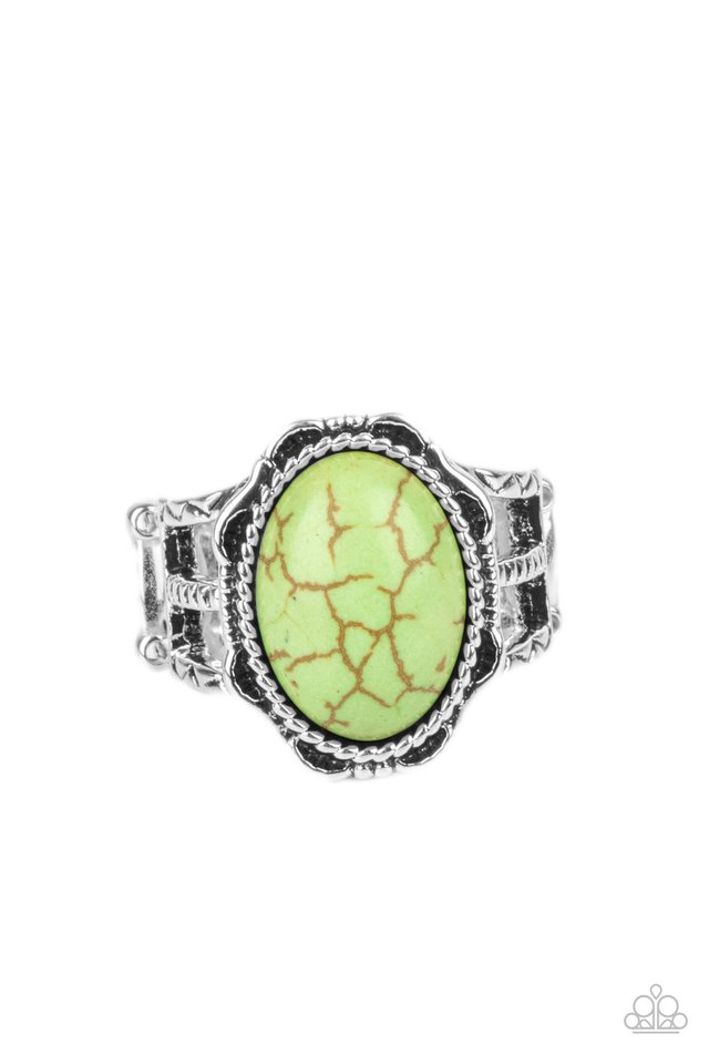 Flowering Dunes - Green - Paparazzi Ring Image