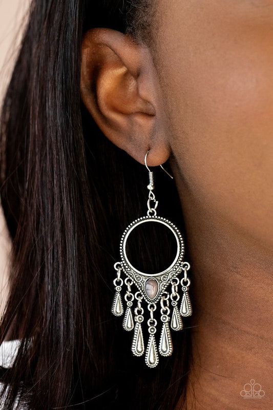 Ranger Rhythm - Silver - Paparazzi Earring Image