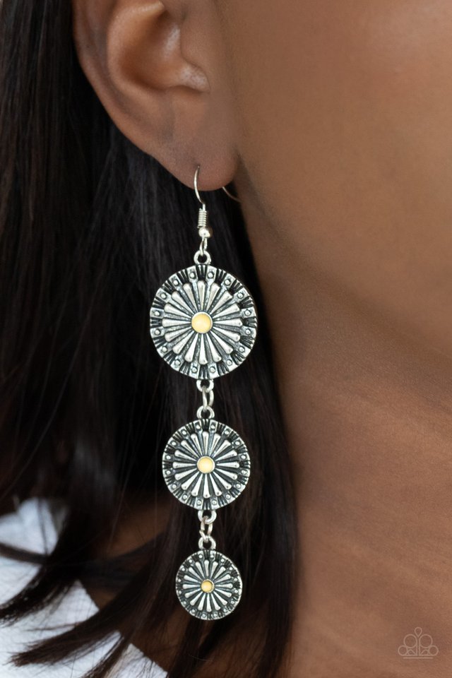 Festively Floral - Yellow - Paparazzi Earring Image