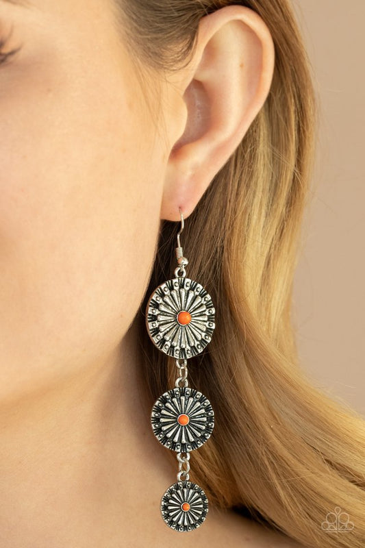 Festively Floral - Orange - Paparazzi Earring Image