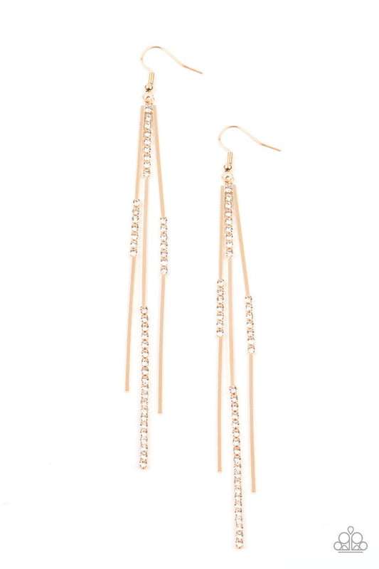 Dainty Dynamism - Gold - Paparazzi Earring Image