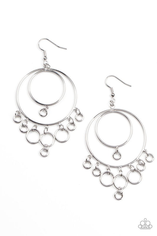 Roundabout Radiance - Silver - Paparazzi Earring Image