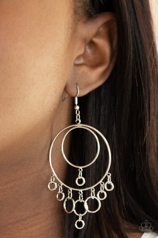 Roundabout Radiance - Silver - Paparazzi Earring Image