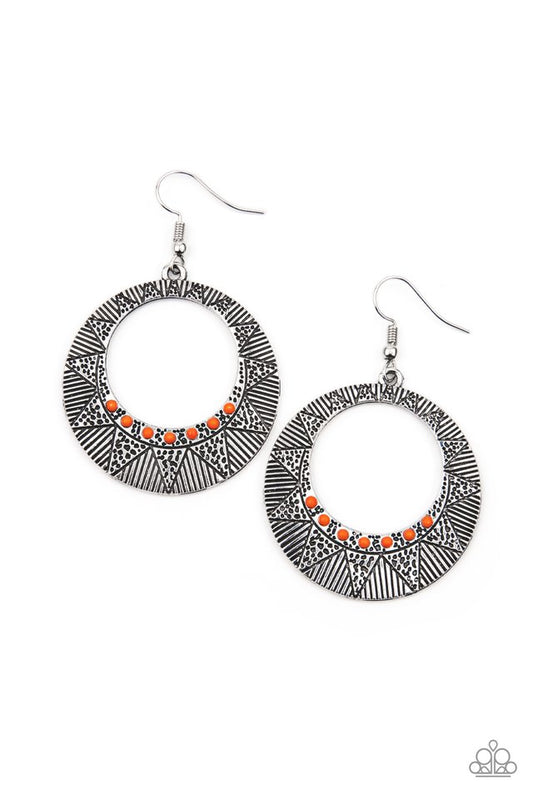 Adobe Dusk - Orange - Paparazzi Earring Image