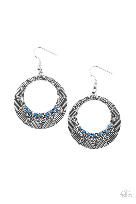 Adobe Dusk - Blue - Paparazzi Earring Image