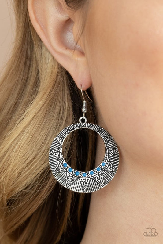 Adobe Dusk - Blue - Paparazzi Earring Image