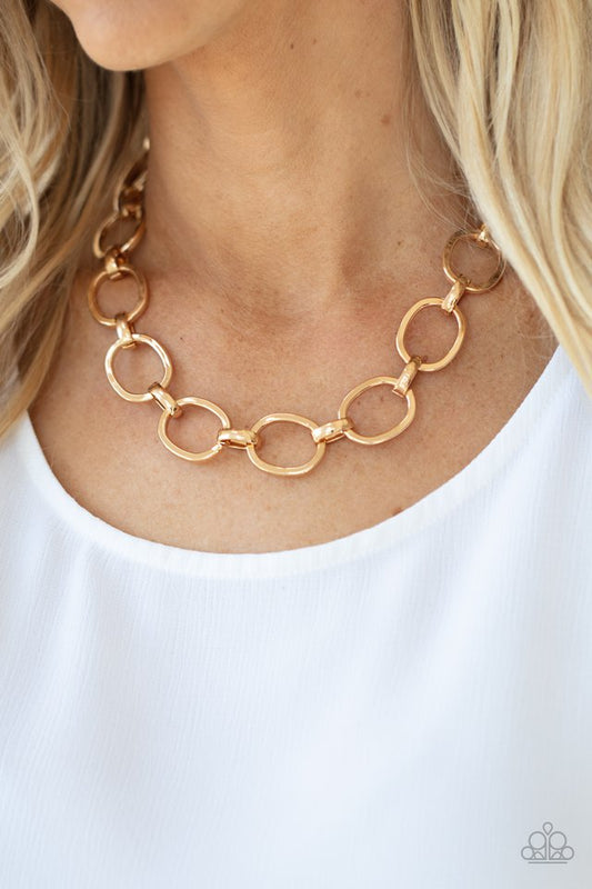 HAUTE-ly Contested - Gold - Paparazzi Necklace Image