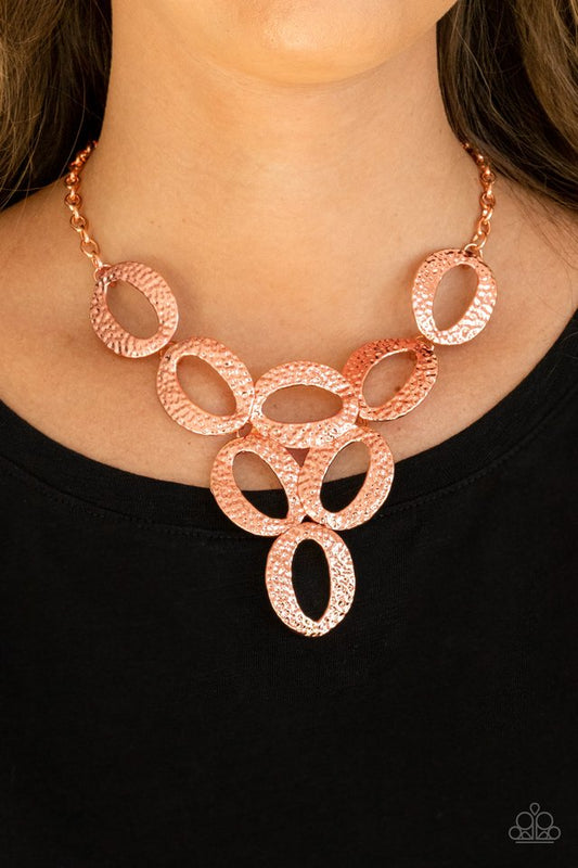 OVAL The Limit - Copper - Paparazzi Necklace Image