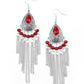 Floating on HEIR - Red - Paparazzi Earring Image