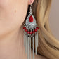 Floating on HEIR - Red - Paparazzi Earring Image