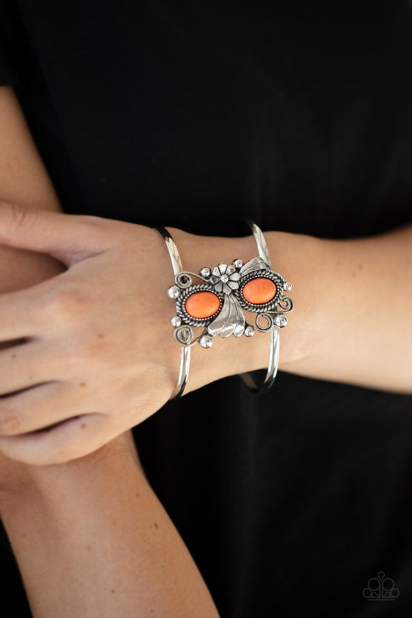 Paparazzi Bracelet Mojave Flower Girl Orange Paparazzi Jewelry Online Store