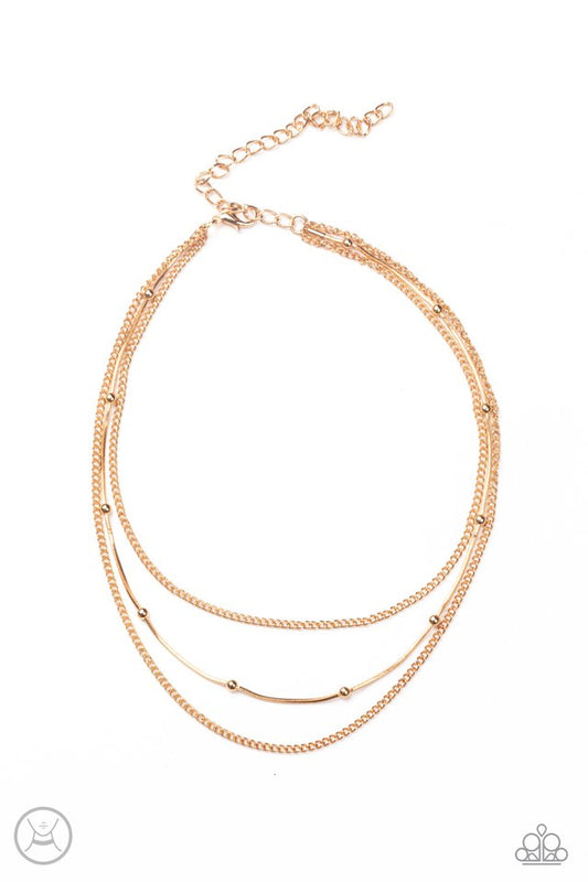 Subtly Stunning - Gold - Paparazzi Necklace Image