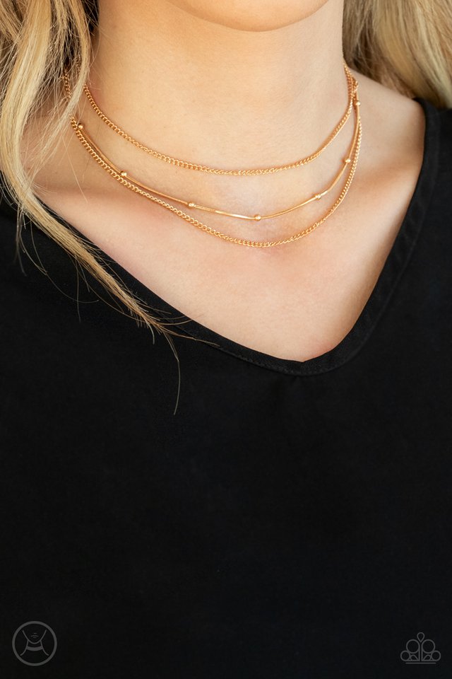 Subtly Stunning - Gold - Paparazzi Necklace Image
