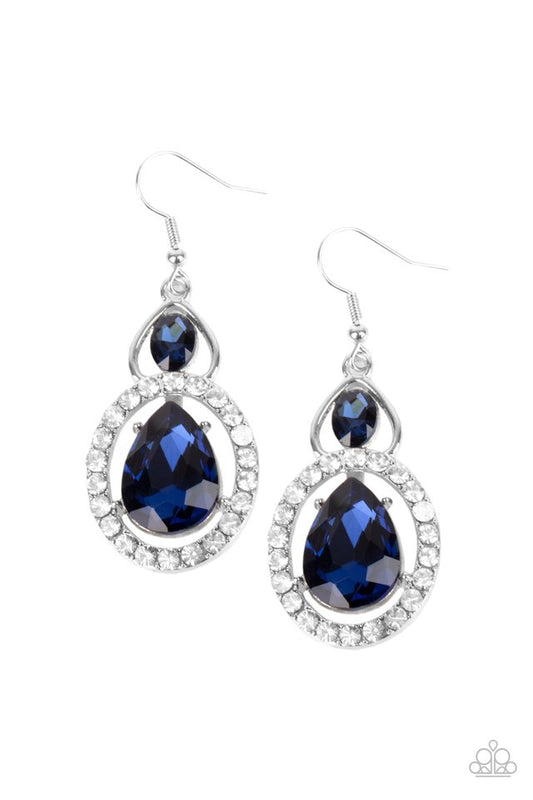 Double The Drama - Blue - Paparazzi Earring Image