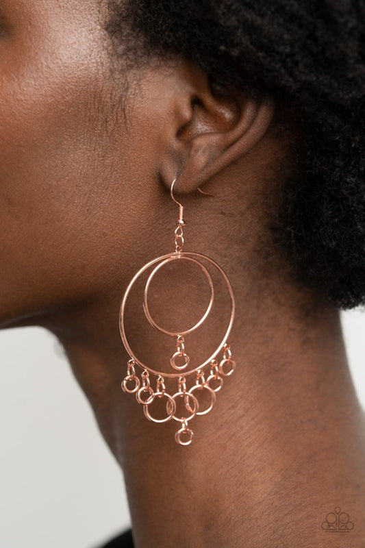 Roundabout Radiance - Copper - Paparazzi Earring Image