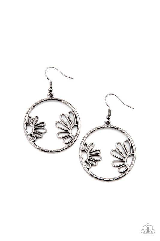 ​Demurely Daisy - Black - Paparazzi Earring Image