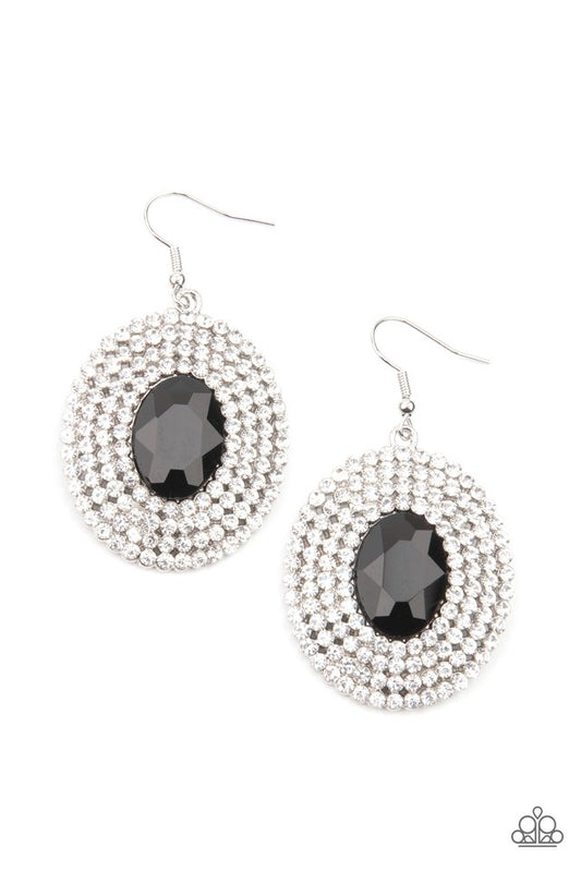 FIERCE Field - Black - Paparazzi Earring Image