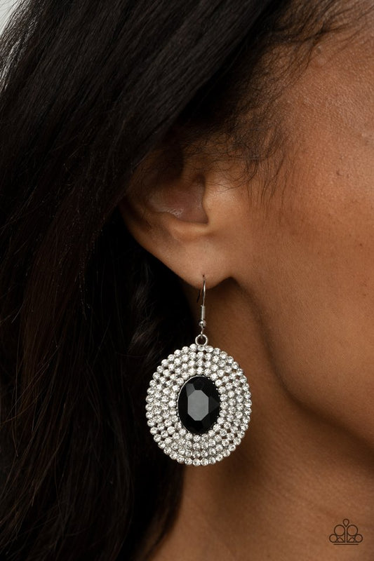 FIERCE Field - Black - Paparazzi Earring Image