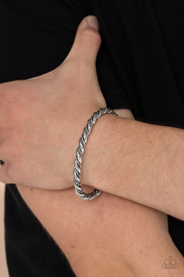 ​Combat Ready - Silver - Paparazzi Bracelet Image